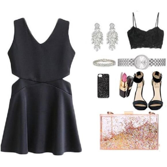 Transparent Sequin Clutch Purse Clear Box Crossbody Evening Bag Wedding Party - Picture 6 of 7